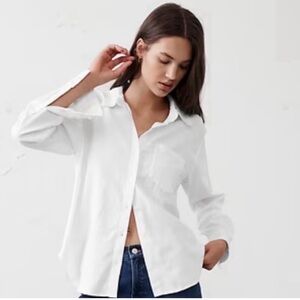 Banana Republic soft Wash White Button Down Shirt